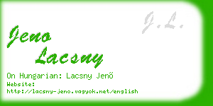 jeno lacsny business card